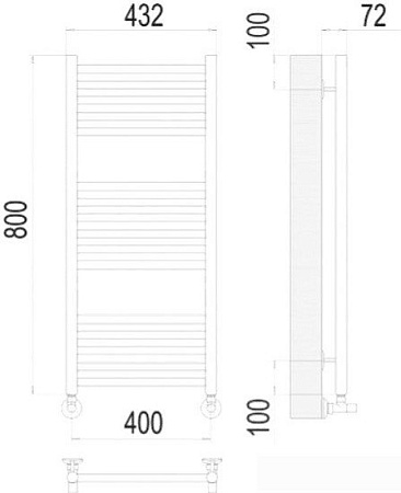 Полотенцесушитель TERMINUS Аврора П16 400x800 нп