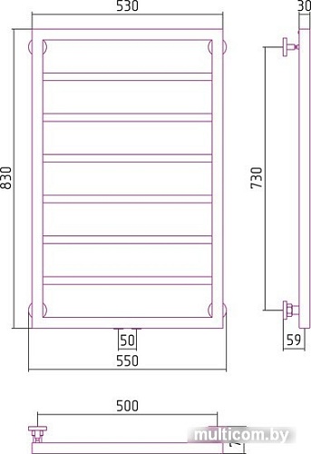 Полотенцесушитель Сунержа Канцлер 800x500 31-0254-8050