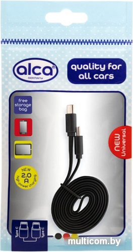 Кабель Alca USB Type-C - USB Type-C 510680 (1 м, черный)