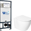 Унитаз подвесной Saniteco KW-99046 в комплекте с инсталляцией + Marberg 507 + Marberg 507 RD CR