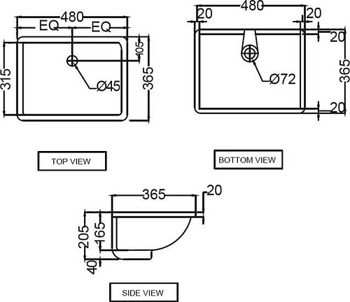 Умывальник Jaquar CNS-WHT-701