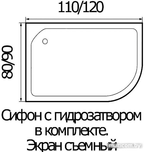 Душевой поддон River Wemor 120/80/24 L