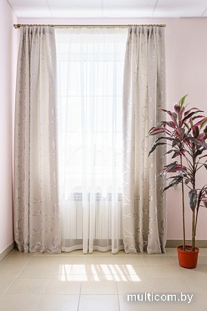 Комплект штор Decoretto Рогожка с волной РСВ-K1 4x2.7 м (светло-серый, 2 шт)