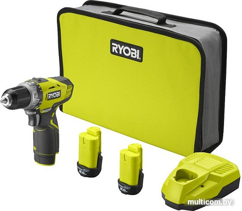 Дрель-шуруповерт Ryobi RCD1201-220S 5133005059 (с 2-мя АКБ, сумка)