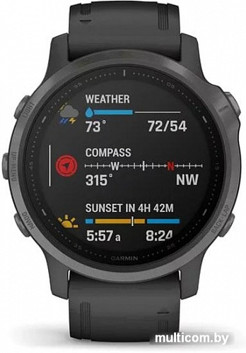 Умные часы Garmin Fenix 6s Sapphire (серый DLC/черный)