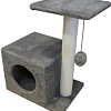 Комплекс Cat House Домик с боковой полкой 58 (джут серый)