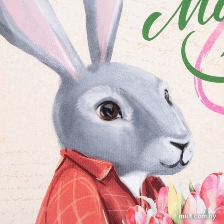 Полотенце Этель 8 Марта 7599090 (бежевый/розовый)