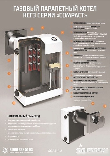 Отопительный котел Очаг Compact КСГЗ-20 С