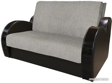 Диван Асмана Виктория 120 с декором 3 (рогожка беж/кожзам коричневый)