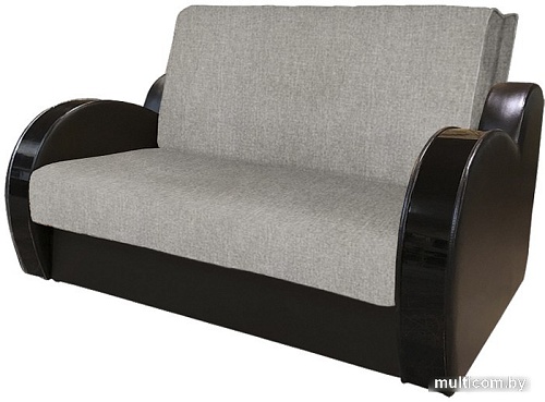 Диван Асмана Виктория 120 с декором 3 (рогожка беж/кожзам коричневый)