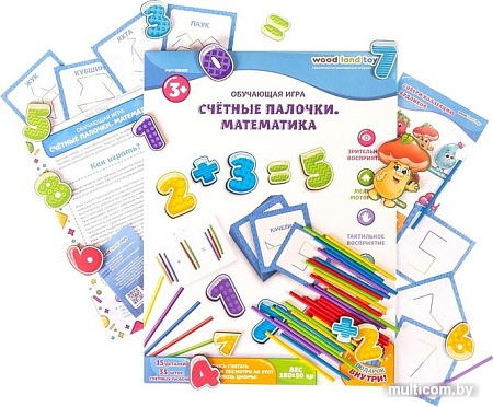 Развивающая игра WoodLand Toys Счетные палочки. Математика 139203