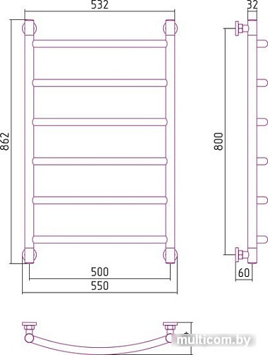 Полотенцесушитель Сунержа Галант+ 800x500 31-0200-8050