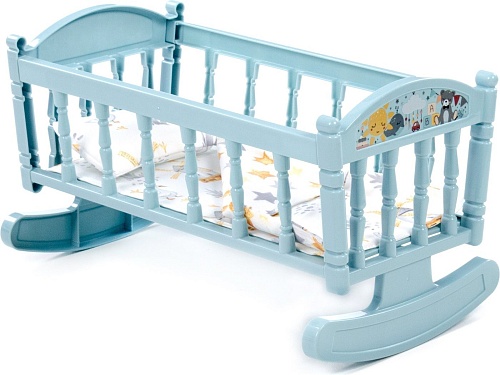 Кроватка для кукол Полесье Кроватка-качалка №4 24033 (дымчато-голубой)