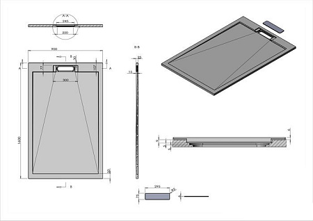 Душевой поддон Vincea VST-4SRL8012W 120x80
