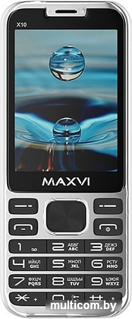 Мобильный телефон Maxvi X10 (серебристый)