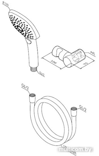 Душевой гарнитур AM.PM Sensation F0113000