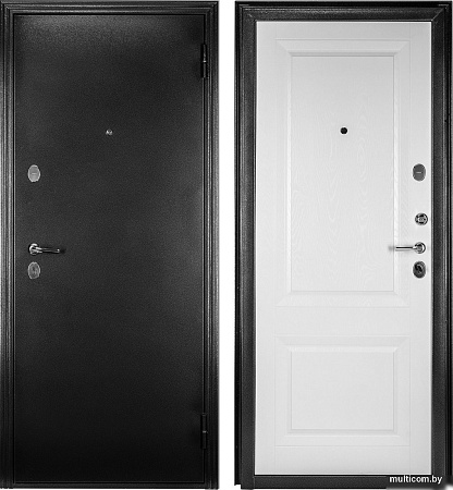 Металлическая дверь Guard Классика MG60 87х205 правая (черное серебро/белый ясень)