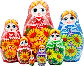 Развивающая игра Брестская Матрешка С букетом желтых гербер (набор 7 шт)