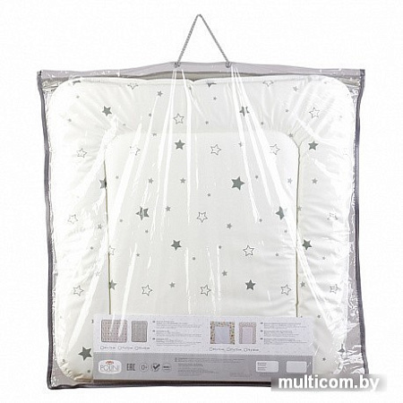 Матрас для пеленания Polini Kids Звездное сияние 65x65 0002429-24 (белый/серый)