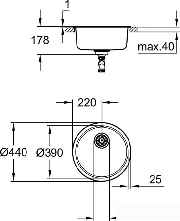 Кухонная мойка Grohe K200 50-S 44 1.0 31720SD0