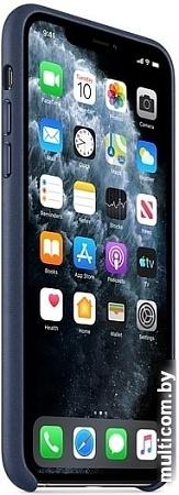 Чехол Apple Leather Case для iPhone 11 Pro Max (темно-синий)