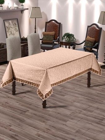 Скатерть DO&CO c гипюром 160x220 8082 (персиковый)