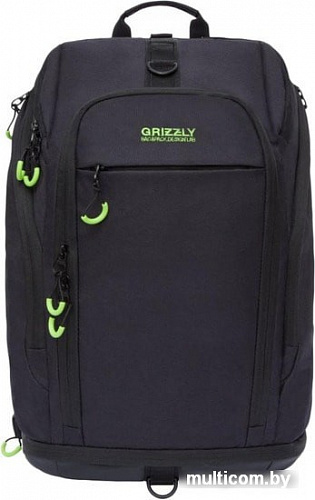 Рюкзак Grizzly RQ-906-1/2 (черный/салатовый)