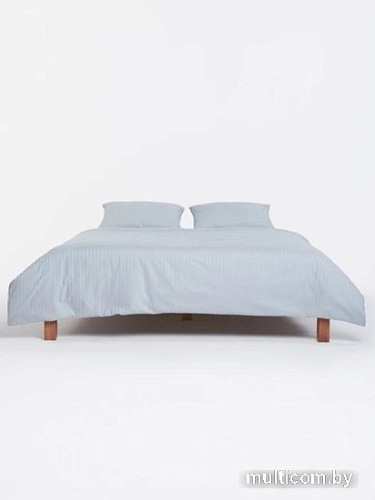 Постельное белье GoodNight Pure Страйп-сатин 1.5сп 417433 (серо-голубой)