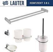 Набор аксессуаров для ванной Lauter 21SH2081 + 21SH2051 + 21SH2091 + 21SH42021 + 21SH2111 (Chrome, 5 предметов)
