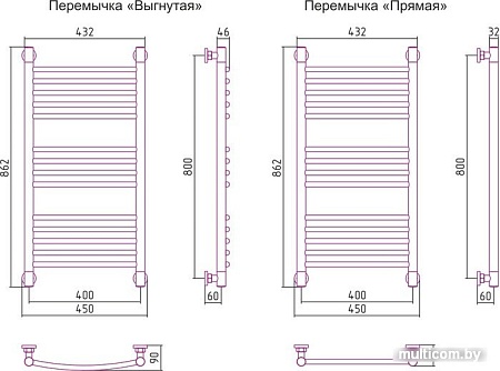 Полотенцесушитель Сунержа Богема+ 800x400 071-0220-8040