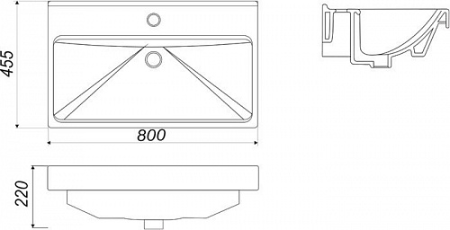 Умывальник Sanita Luxe Fest 80x45.5