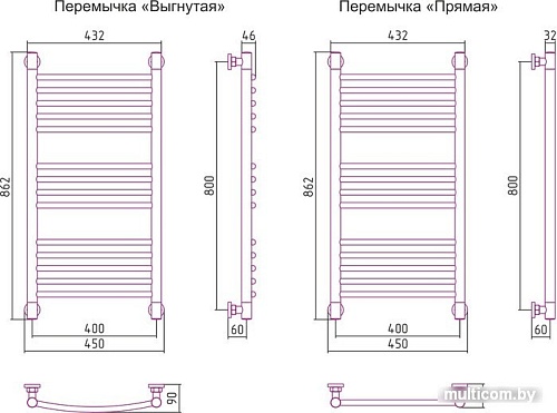 Полотенцесушитель Сунержа Богема+ 800x400 071-0220-8040