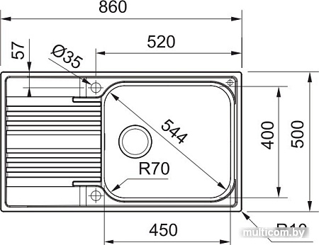 Кухонная мойка Franke Smart SRX 611-86 XL