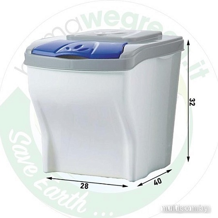 Контейнер для раздельного сбора мусора Bama Pattumiera Poker 1 Pz (синий)