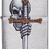 Зажигалка Zippo Brushed Chrome Sword Skull Design 49488