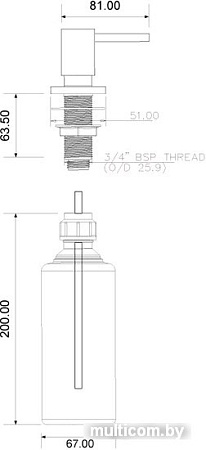Дозатор для жидкого мыла McAlpine SOAP-SQ-CPB