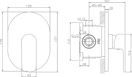 Смеситель Lauter Hidden 21СК157С-521-1