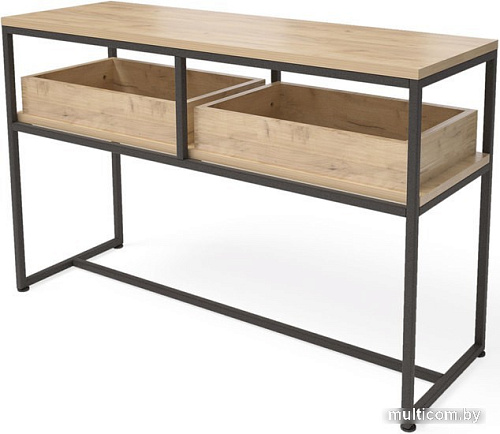 Консольный стол Millwood Пекин 1 120x40 (дуб золотой craft/черный)