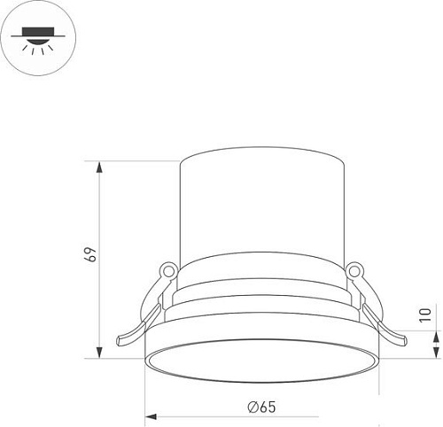 Точечный светильник Arlight MS-VOLCANO-BUILT-R65-6W Day4000 035442