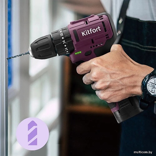 Ударная дрель-шуруповерт Kitfort KT-6505 (с 1-им АКБ)