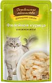 Консервированный корм для кошек Деревенские лакомства Филейная курица в желе 70 г