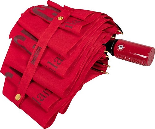 Складной зонт Moschino 8021-OCC New Metal Logo Red + Box logo