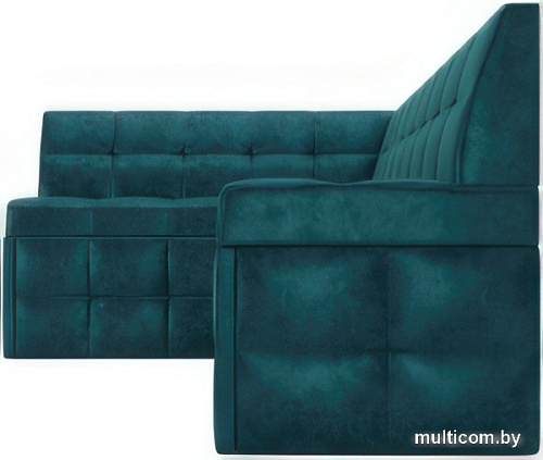 Угловой диван Мебель-АРС Атлантис левый 212x84x135 (сине-зеленый Star Velvet 43 Black Green)