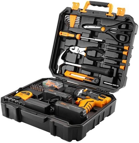 Дрель-шуруповерт Deko DKCD20FU-Li SET 104 063-4178 (с 2-мя АКБ, кейс)