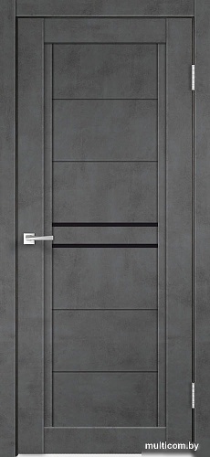 Межкомнатная дверь Velldoris Next 2 90x200 (муар темно-серый, лакобель черный)