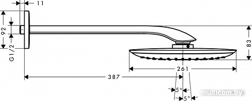 Верхний душ Hansgrohe PuraVida 400 мм [27437400]