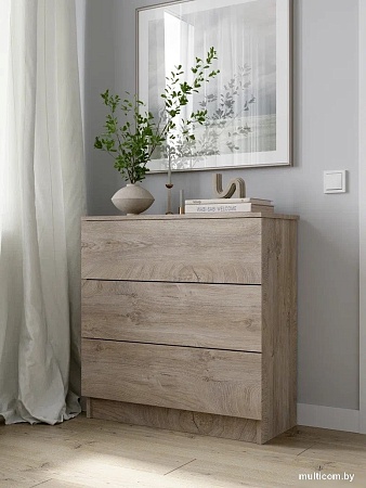 Комод Горизонт Нео 760 3 ящика (дуб эндгрейн)
