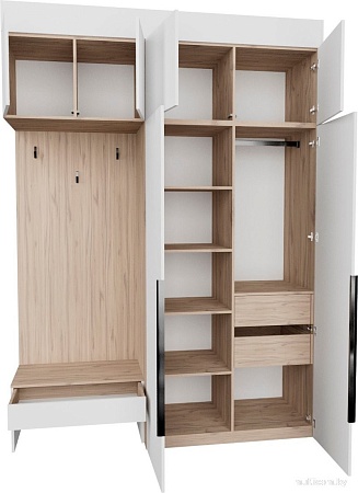 Стенка Рэйгрупп Рэй P245-B4-2-EB В4-2 (дуб элисон/белый премиум)