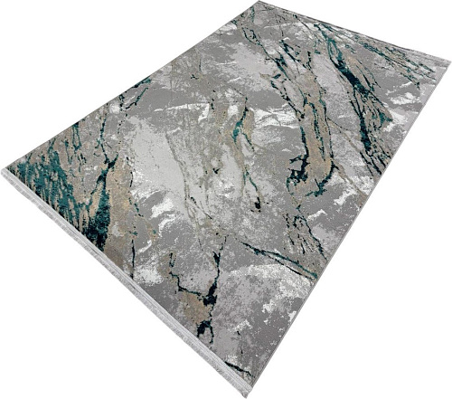 Ковер для жилой комнаты Radjab Carpet Афина Прямоугольник 9012A 12862RK (1.6x3, Grey/D.Green)