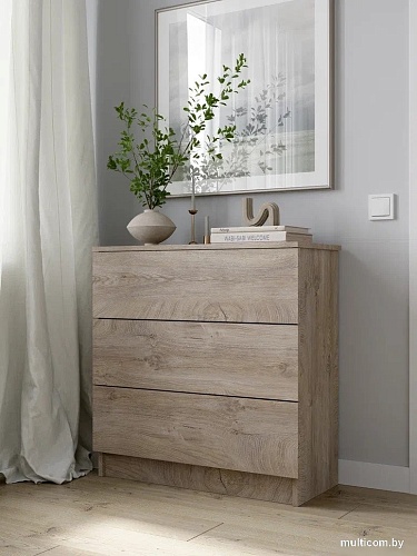 Комод Горизонт Нео 760 3 ящика (дуб эндгрейн)